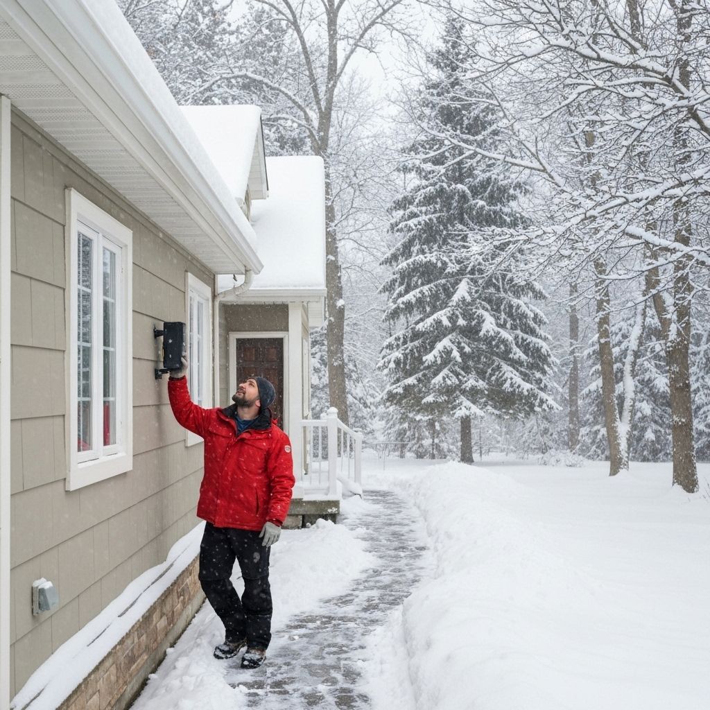 Canadian home in winter